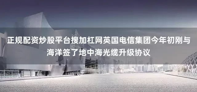 正规配资炒股平台搜加杠网英国电信集团今年初刚与海洋签了地中海光缆升级协议